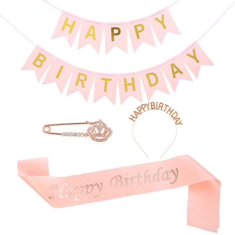 Birthday Sash Glitter - G92D 4 조각 생일 파티 장식