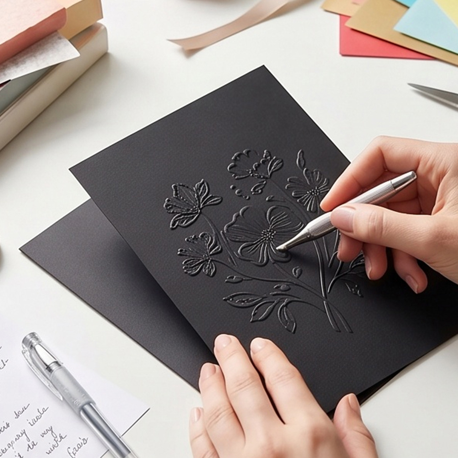 Papercraft Supply Invitation - 60개입 검정색 두꺼운 카드지 스크랩북킹용 A4