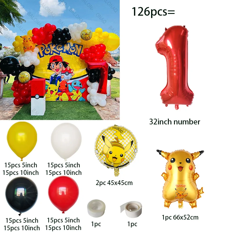 126개 만화 피카츄 테마 풍선 아치 가랜드 세트 빨간 - Balloon Arch Kit 리뷰 및 가격