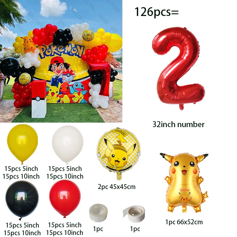 126개 만화 피카츄 테마 풍선 아치 가랜드 세트 빨간 - Balloon Arch Kit 리뷰 및 가격