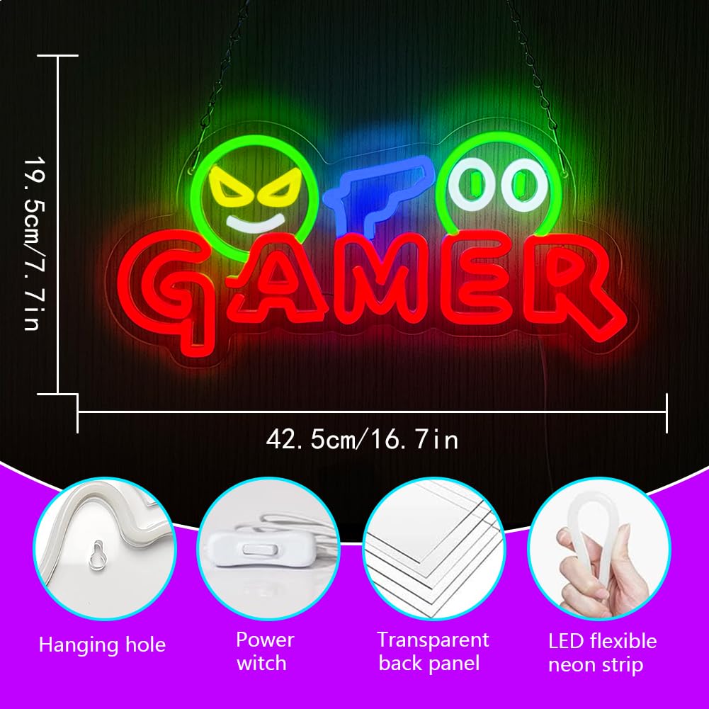 게이머 네온사인 LED 벽등 맞춤형 다채로운 게임 네온 - Neon Sign Party 리뷰 및 가격