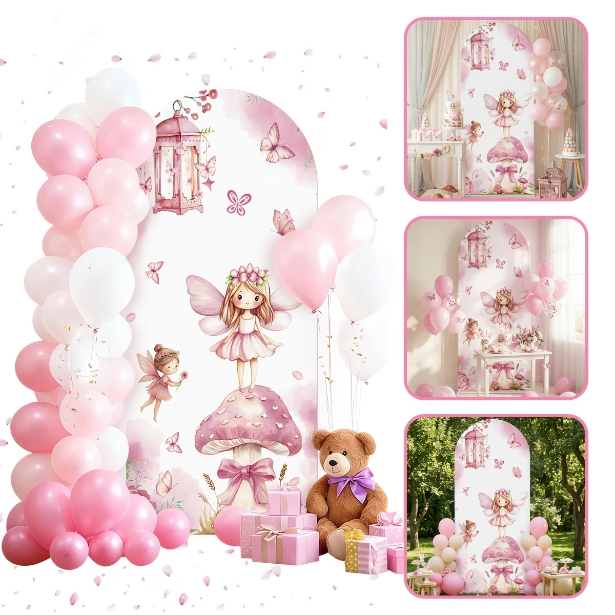 요정과 버섯 배경 달콤한 소녀 공주 생일 디저트 케이크 - Dessert Table Backdrop 리뷰 및 가격