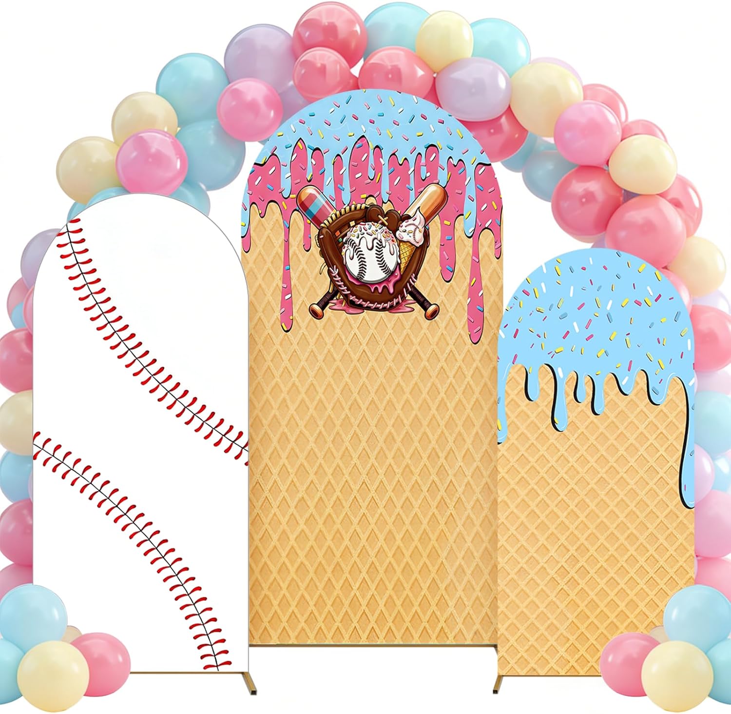 야구 아이스크림 드립 아치 배경 커버 스포츠 파티 장식 - Dessert Table Backdrop 리뷰 및 가격