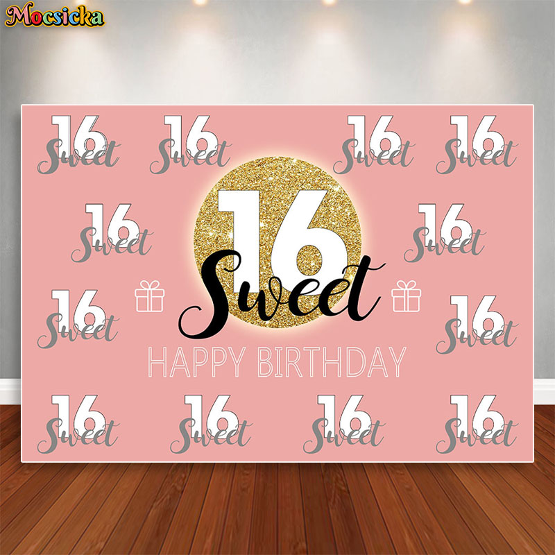 모크시카 스위트 16 생일 배경 파티 장식 소년 소녀  - Dessert Table Backdrop 리뷰 및 가격