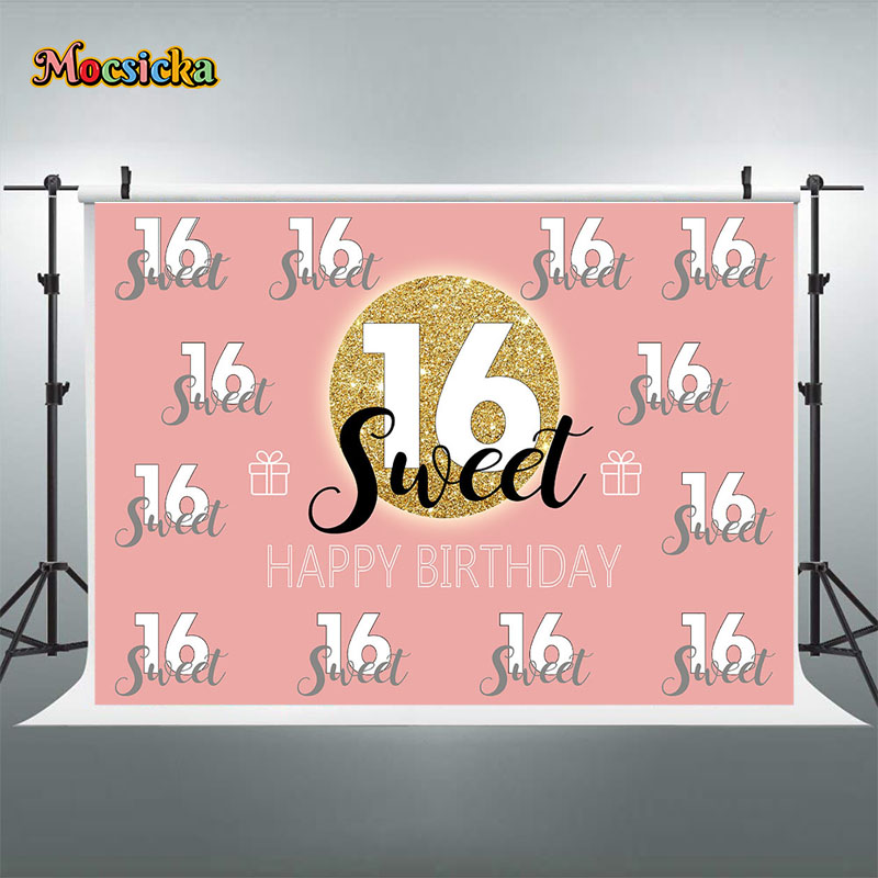 모크시카 스위트 16 생일 배경 파티 장식 소년 소녀  - Dessert Table Backdrop 리뷰 및 가격