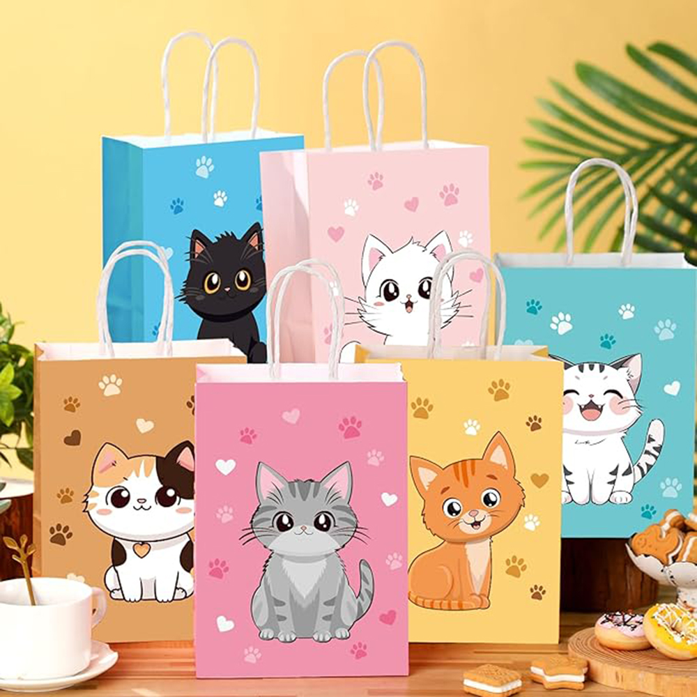 6-48Pcs 다채로운 만화 고양이 인쇄 종이 사탕 쇼 - Event Party Shop 리뷰 및 가격