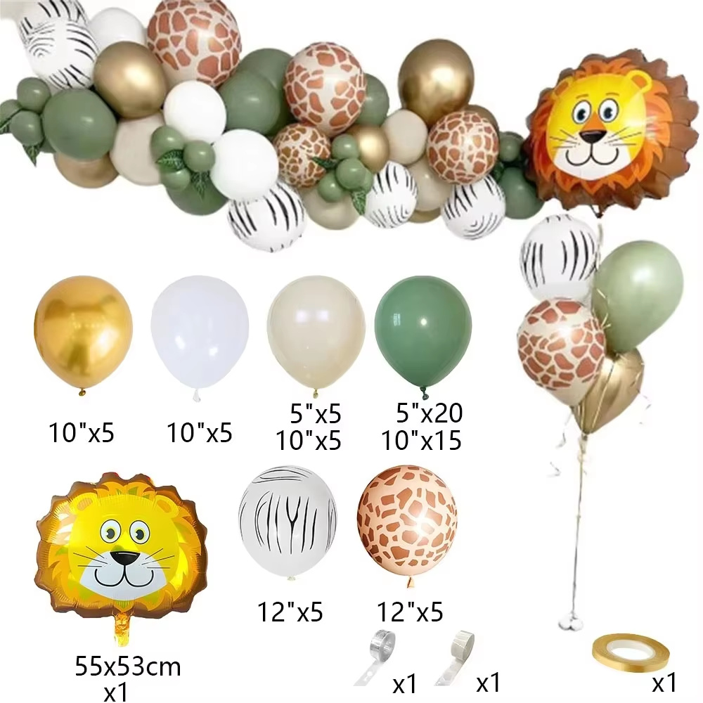 정글 동물 생일 풍선 세이지 그린 숫자 풍선 아치 가랜 - Balloon Arch Kit 리뷰 및 가격