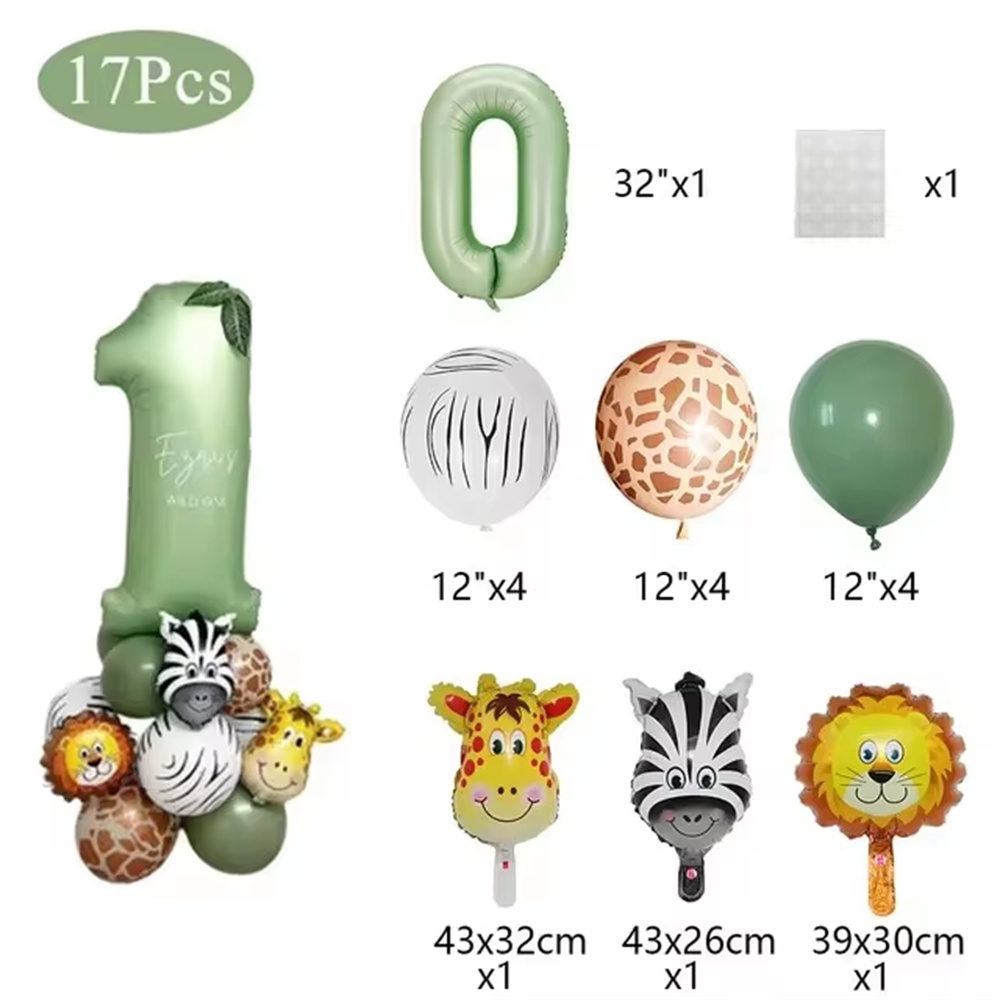 정글 동물 생일 풍선 세이지 그린 숫자 풍선 아치 가랜 - Balloon Arch Kit 리뷰 및 가격