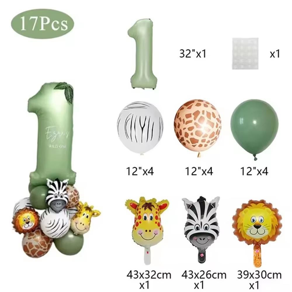 정글 동물 생일 풍선 세이지 그린 숫자 풍선 아치 가랜 - Balloon Arch Kit 리뷰 및 가격