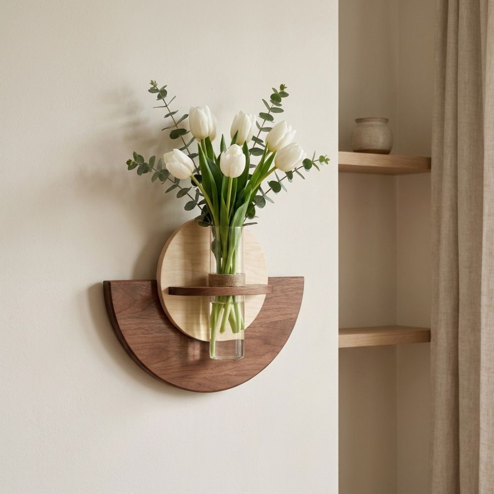 타원형 나무 벽걸이 꽃 선반 공간 절약형 두꺼운 걸이식 - Flower Wall Panel 리뷰 및 가격