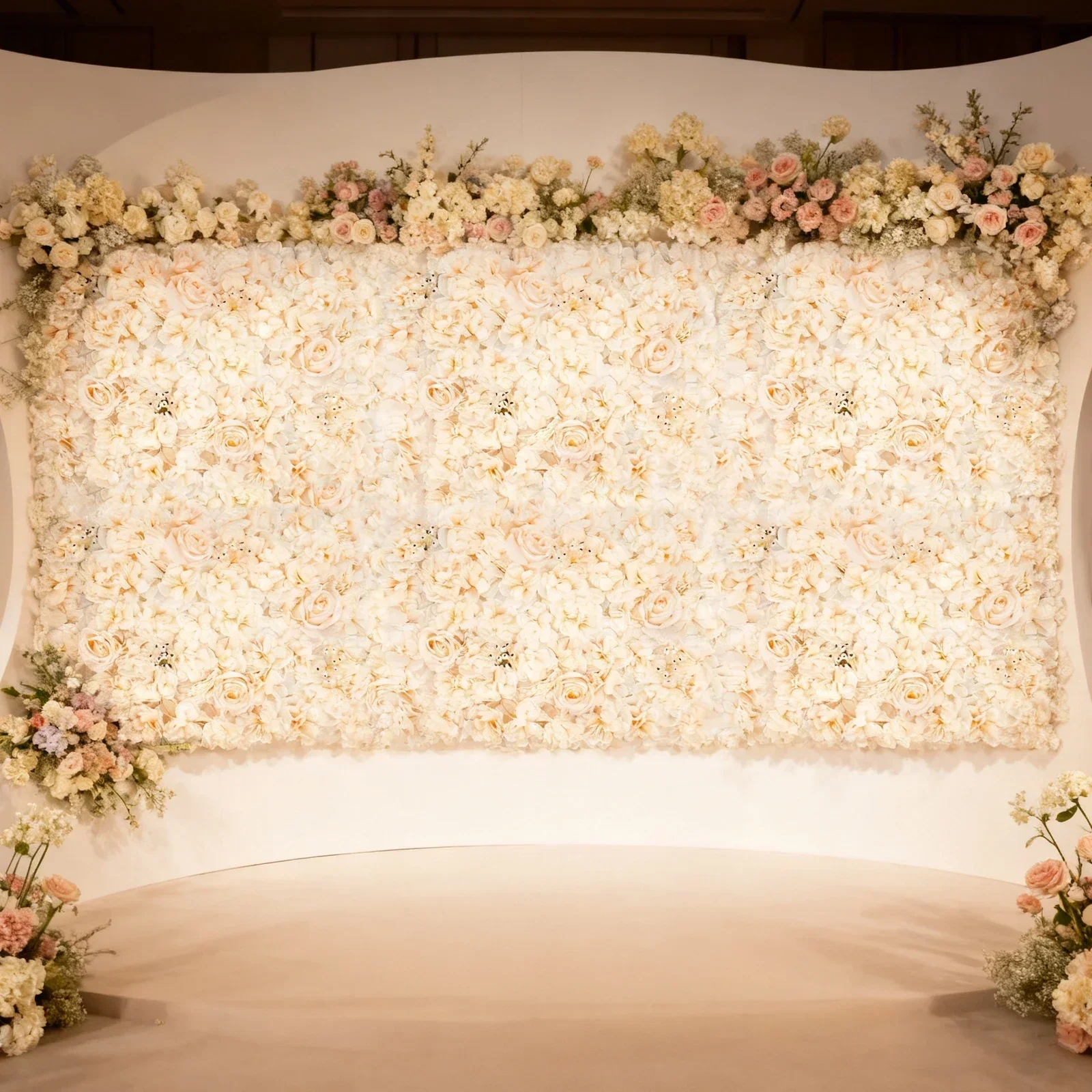6 PCS 60*40cm 인공 꽃 벽 패널, 샴페인 로 - Flower Wall Panel 리뷰 및 가격