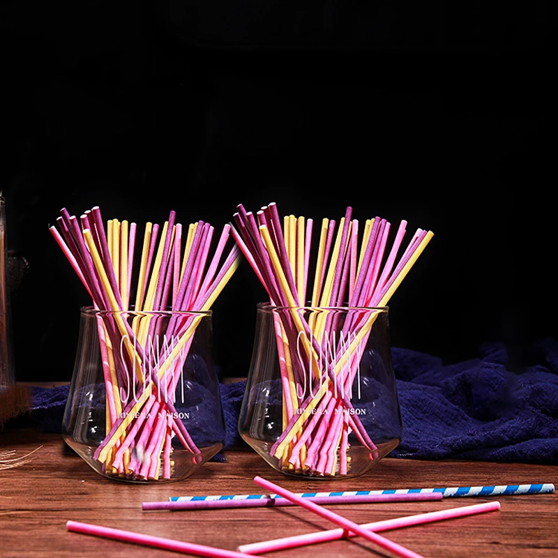100 개/몫 종이 롤리팝 스틱 캔디 케이크 팝 캔디  - Paper Straw Color 리뷰 및 가격