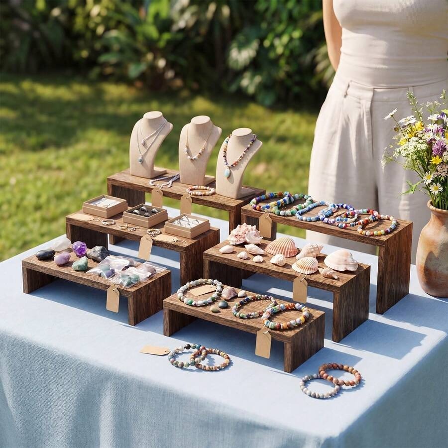 6개들이 나무 디스플레이 스탠드, 나무 테이블 계단식  - Cupcake Stand Tier 리뷰 및 가격