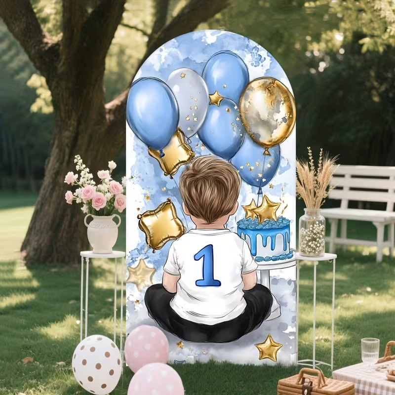 어린이 남자아이 패턴 아치형 배경 커버 1번째 생일 배 - Dessert Table Backdrop 리뷰 및 가격