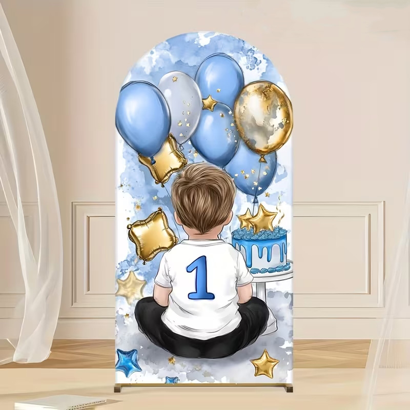 어린이 남자아이 패턴 아치형 배경 커버 1번째 생일 배 - Dessert Table Backdrop 리뷰 및 가격